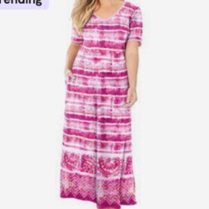 Dreams & Co Long Lounger Dress Pink